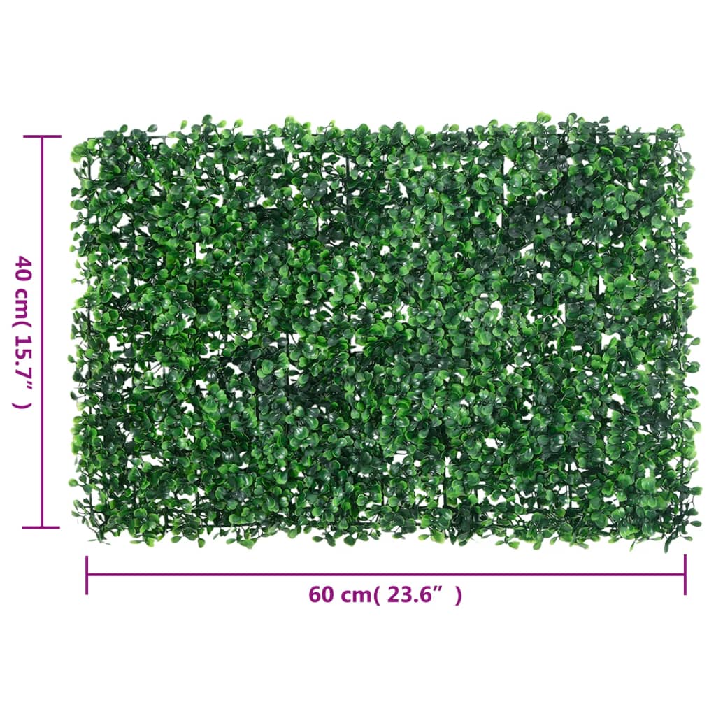 vidaXL Artificial Shrub Leaf Fence 24 pcs Green 40x60 cm