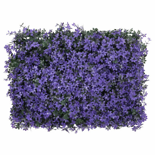vidaXL Artificial Leaf Fence 24 pcs Purple 40x60 cm