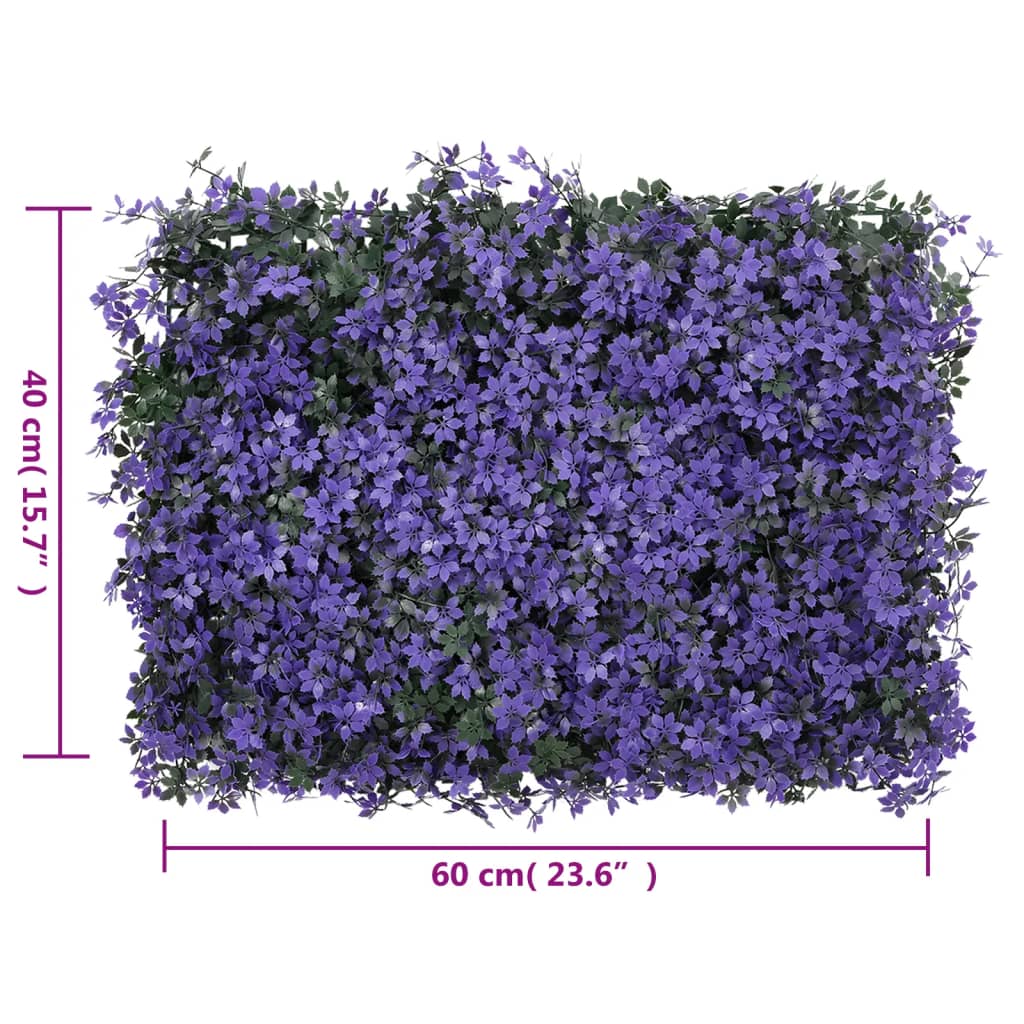 vidaXL Artificial Leaf Fence 24 pcs Purple 40x60 cm