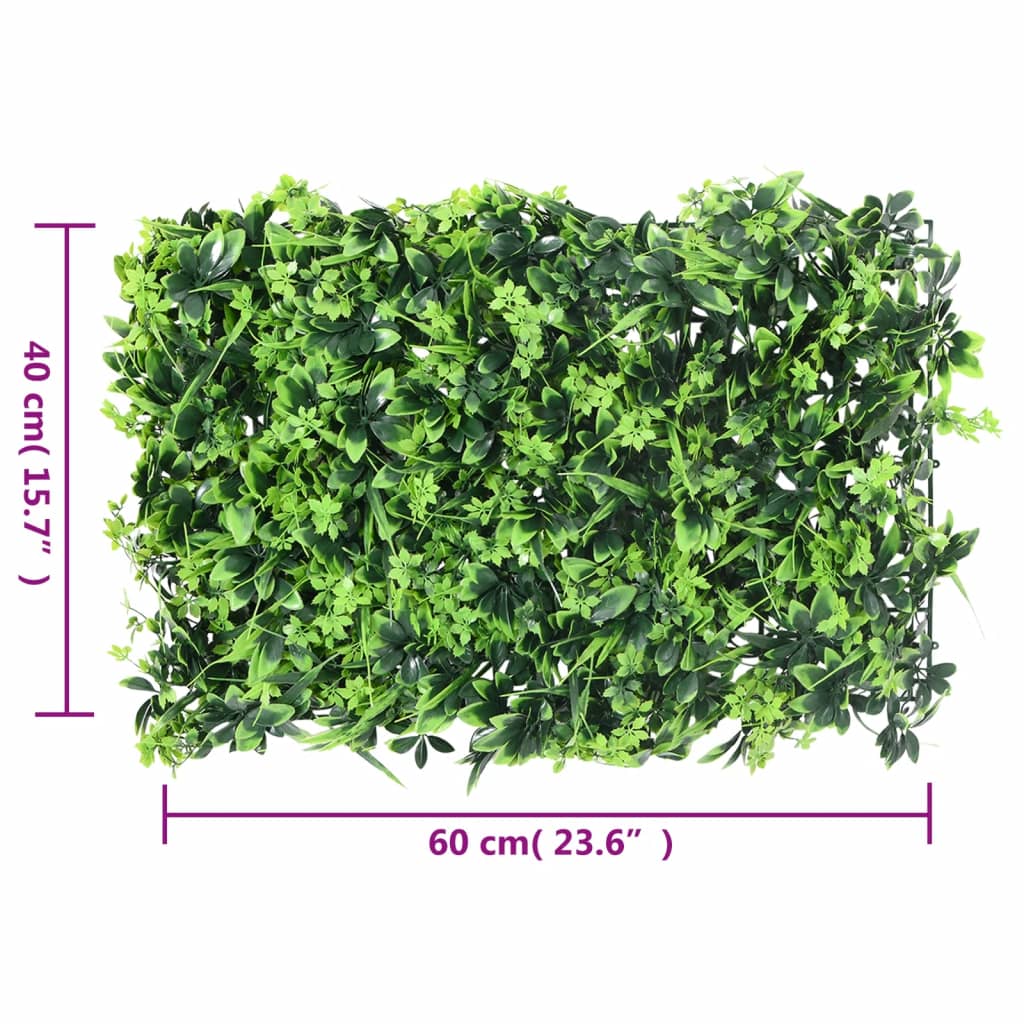 vidaXL Artificial Leaf Fence 24 pcs Green 40x60 cm