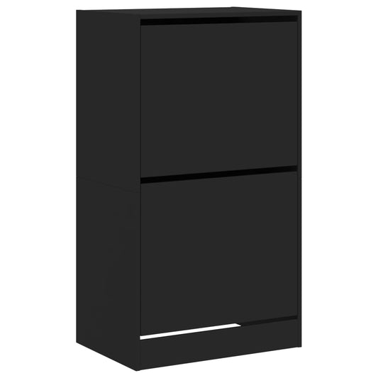 vidaXL Shoe Cabinet | Black | Engineered wood | 60x42x108 cm | Shoe Cabinet