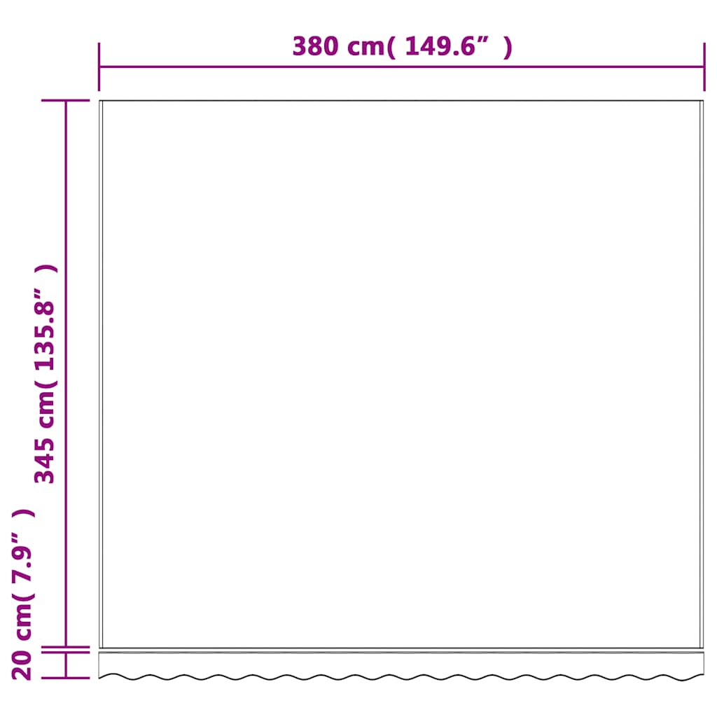 vidaXL Awning Replacement Fabric Multicolour 400x350 cm Polyester