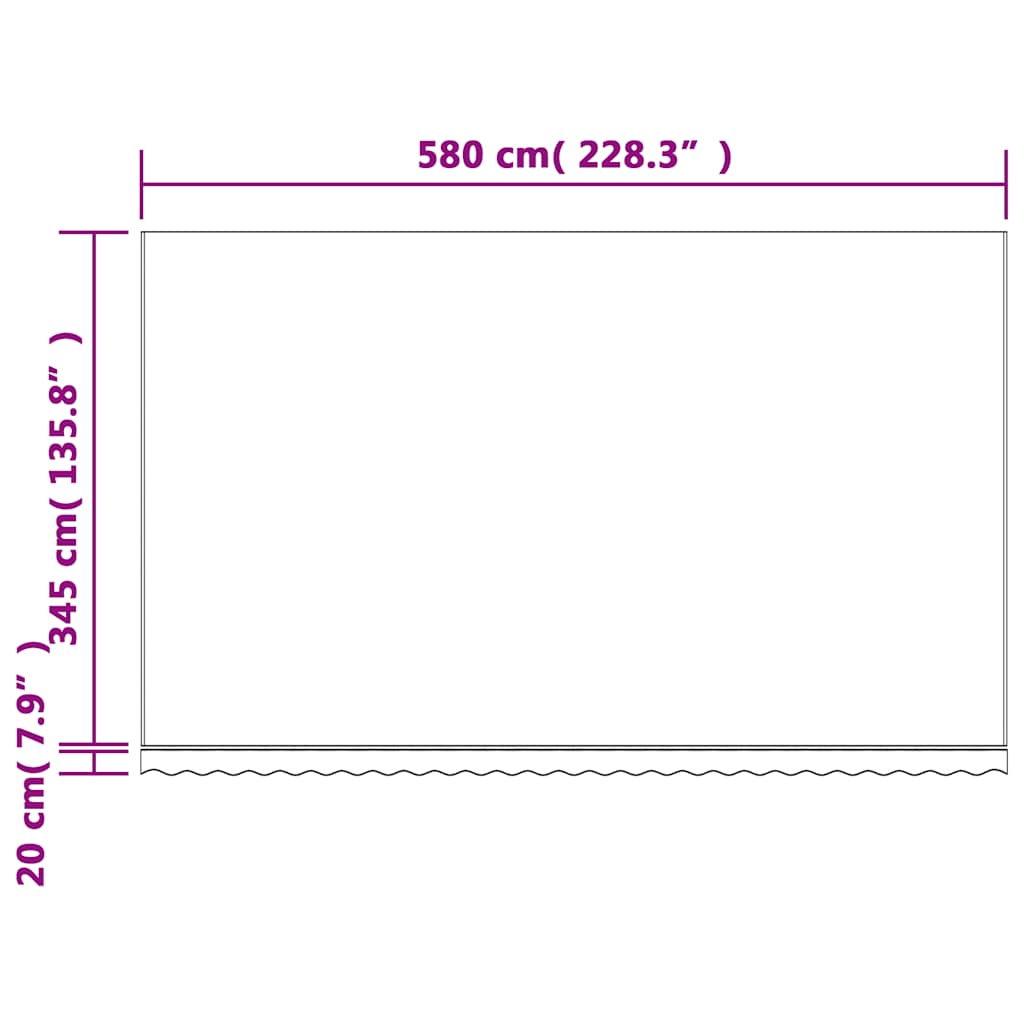 vidaXL Awning Replacement Fabric Multicolour 600x350 cm Polyester