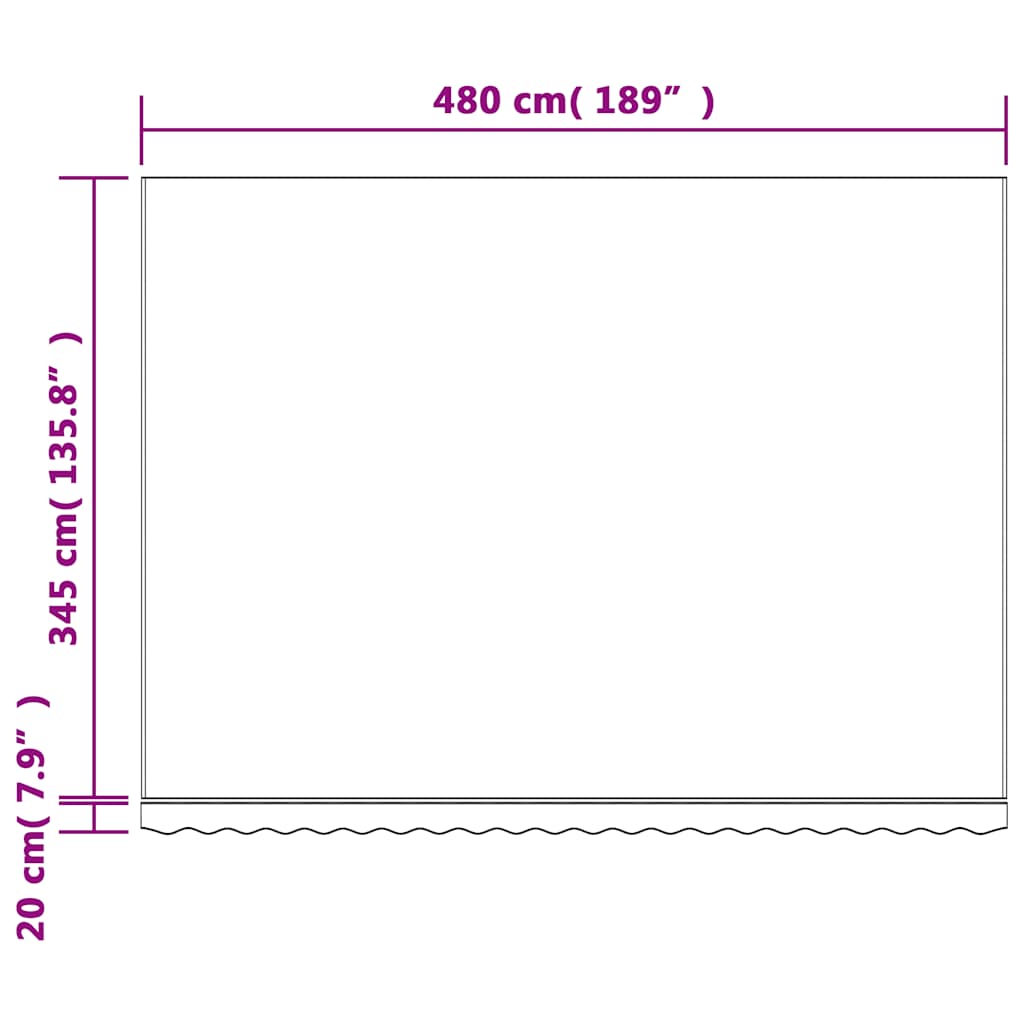 vidaXL Awning Replacement Fabric Multicolour 500x350 cm Polyester