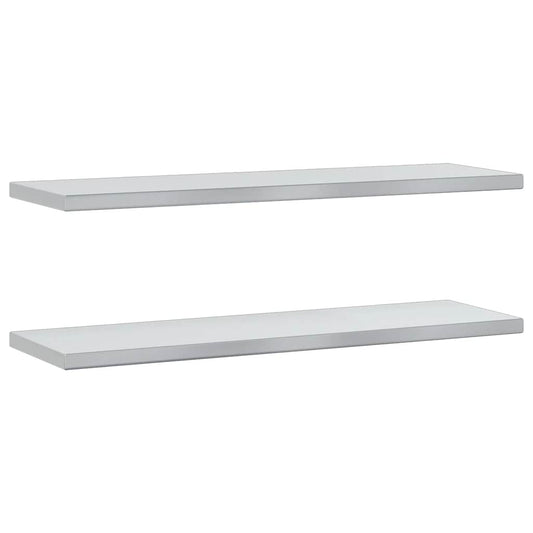 vidaXL Wall Shelves 2 pcs 100x30 cm Silver Stainless Steel