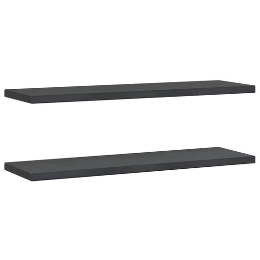 vidaXL Wall Shelves 2 pcs 100x30 cm Black Stainless Steel