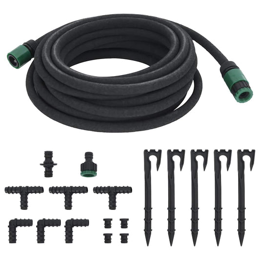 vidaXL Garden Soaker Hose Black 0.6" 10 m Rubber