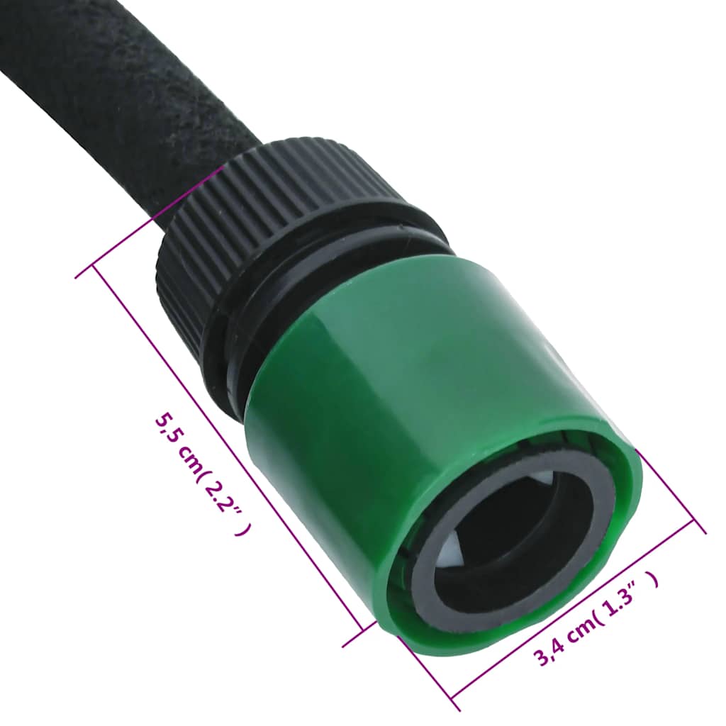 vidaXL Garden Soaker Hose Black 0,6" 50 m Rubber
