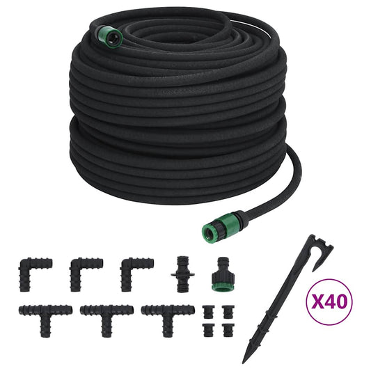 vidaXL Garden Soaker Hose Black 0,6" 100 m Rubber