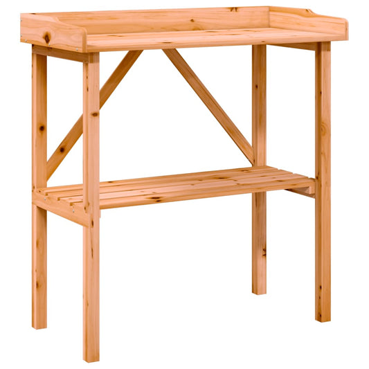 vidaXL Plant Table with Shelf Brown 78x38x82,5 cm Solid Wood Fir