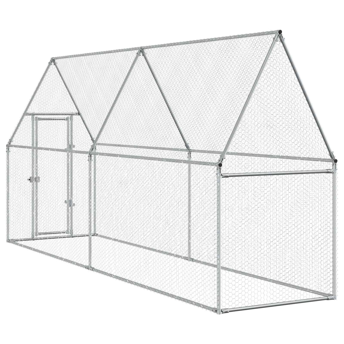 vidaXL Chicken Cage Silver 400x100x190 cm Galvanised Steel
