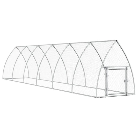 vidaXL Chicken Cage Silver 600x105x120 cm Galvanised Steel