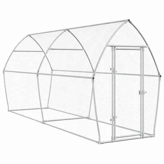 vidaXL Chicken Cage Silver 400x105x182 cm Galvanised Steel