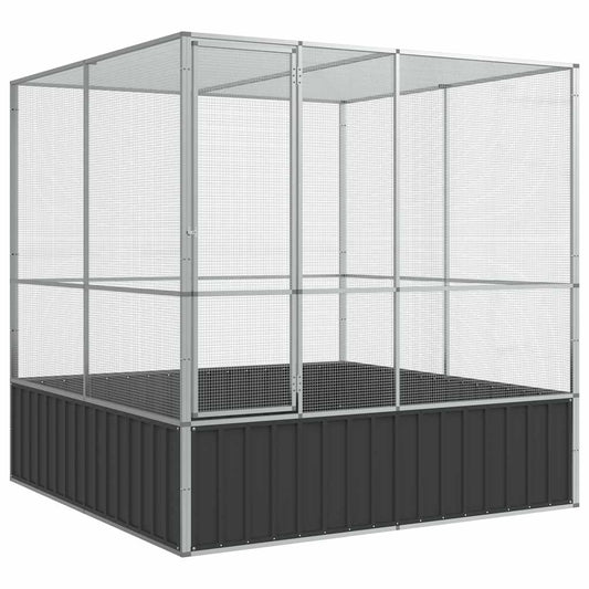 vidaXL Aviary Silver 211x207x212 cm Steel