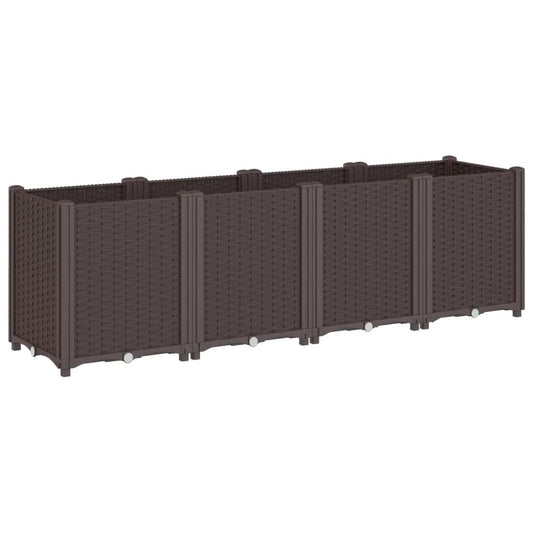 vidaXL Garden Planter Brown 160x40x53 cm PP