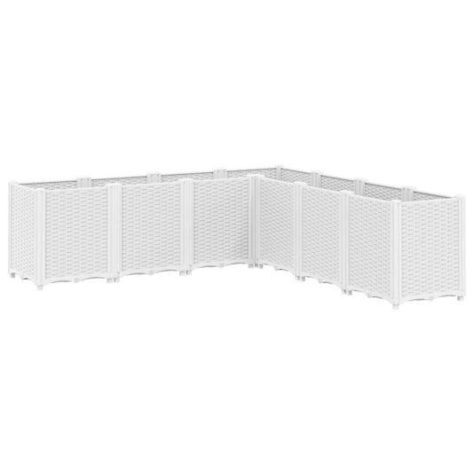vidaXL Garden Planter White 160x160x53 cm PP