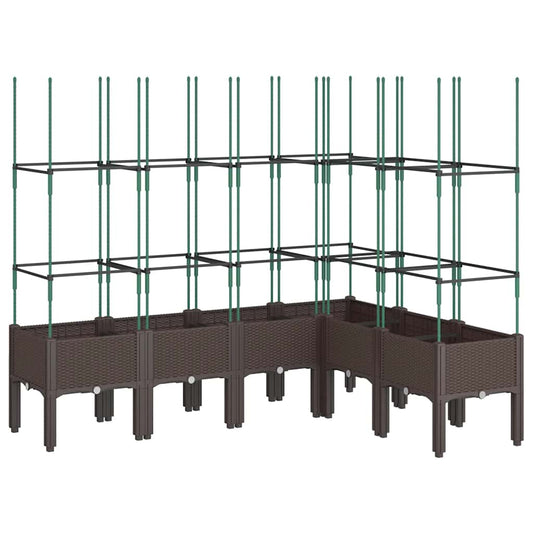 vidaXL Garden Planter with Trellis Brown 160x120x142,5 cm PP