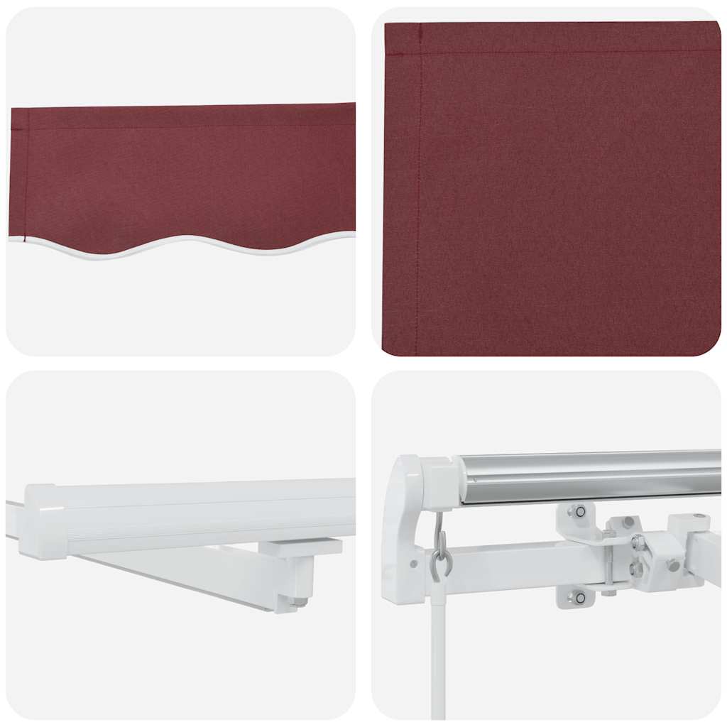 vidaXL Retractable Awning | Burgundy | Powder-coated aluminium | Large