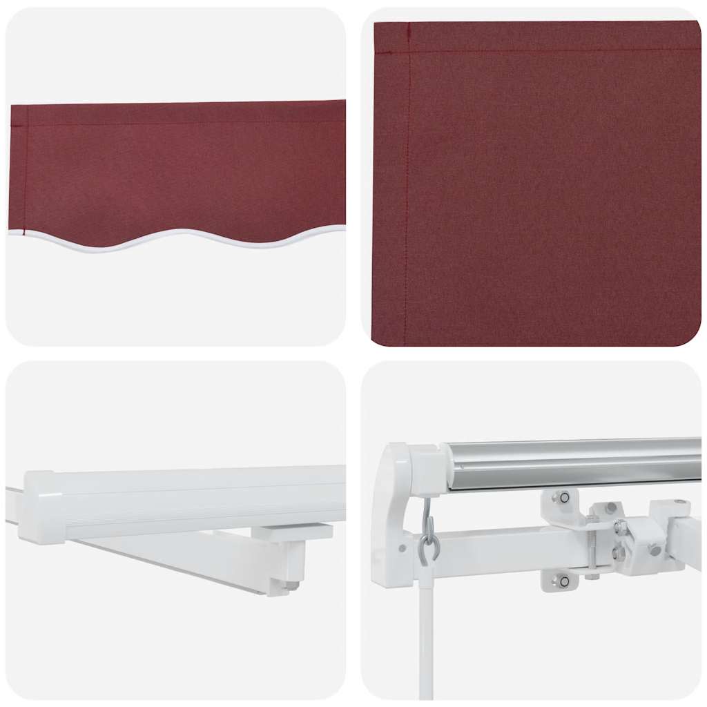 vidaXL Retractable Awning Burgundy 600 x 300 cm Fabric and Aluminium