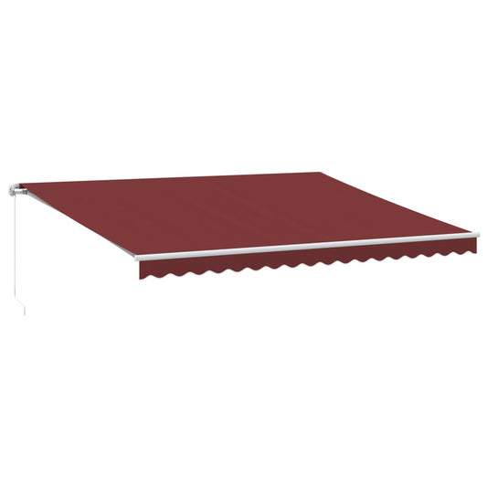 vidaXL Manual Retractable Awning with LED Burgundy 450x350 cm