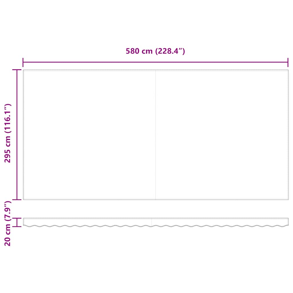 vidaXL Manual Retractable Awning Burgundy 600x300 cm