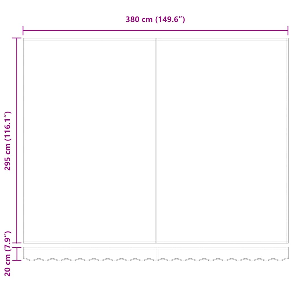 vidaXL Manual Retractable Awning Burgundy 400x300 cm