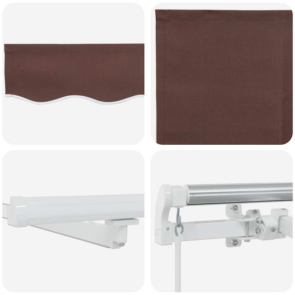 vidaXL Manual Retractable Awning with LED Brown 600x300 cm