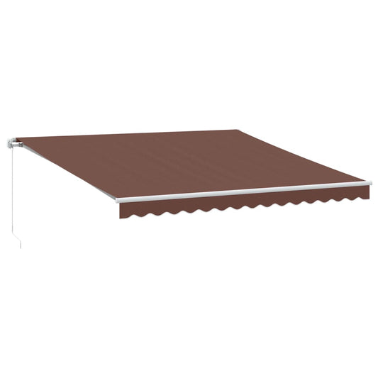 vidaXL Manual Retractable Awning with LED Brown 400x350 cm