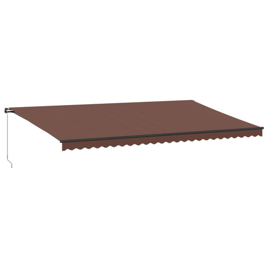 vidaXL Manual Retractable Awning with LEDs Brown 600x350 cm