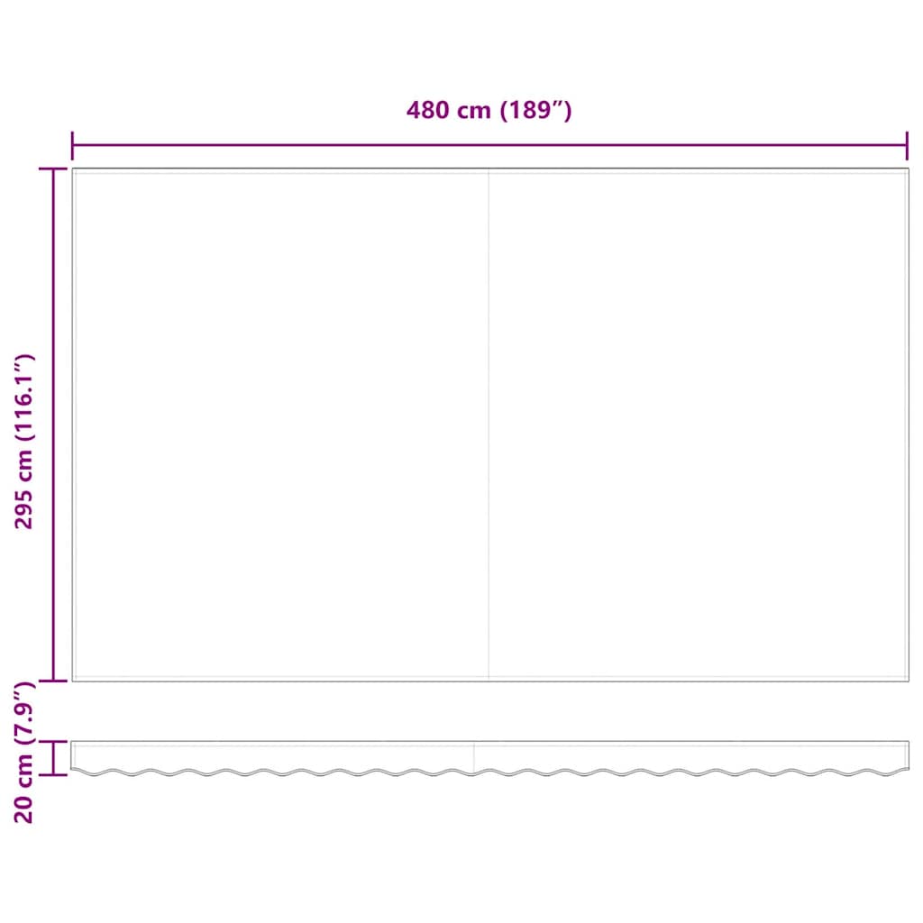 vidaXL Manual Retractable Awning Brown 500x300 cm