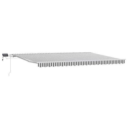 vidaXL Manual Retractable Awning with LED Anthracite&White 500x300 cm
