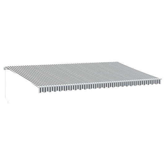 vidaXL Manual Retractable Awning with LED Anthracite&White 600x350 cm