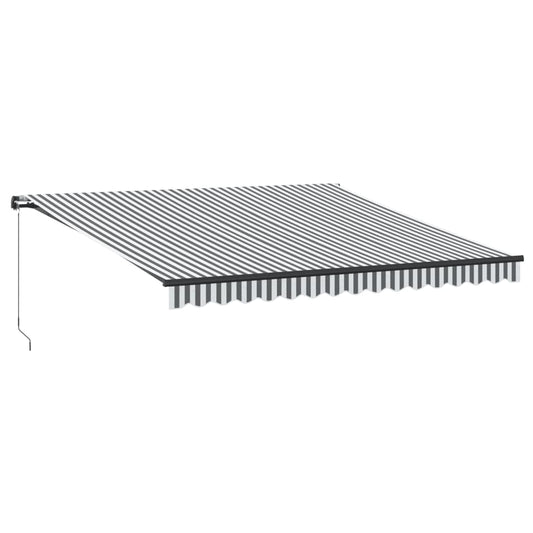 vidaXL Manual Retractable Awning with LEDs Anthracite&White 400x350 cm