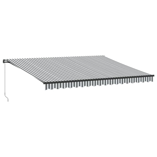 vidaXL Manual Retractable Awning with LEDs Anthracite&White 450x350 cm