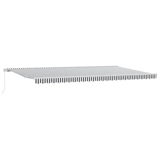 vidaXL Manual Retractable Awning Anthracite&White 500x300 cm