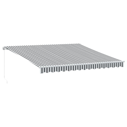 vidaXL Manual Retractable Awning Anthracite&White 400x300 cm