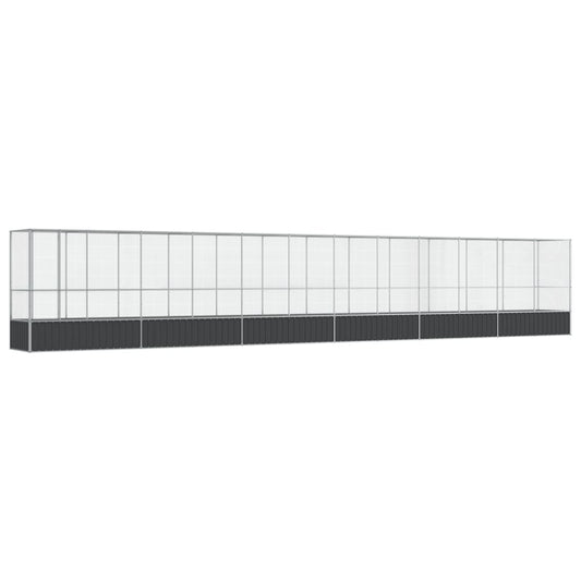 vidaXL Aviary with Extension Silver 1250.5x107x212 cm Steel