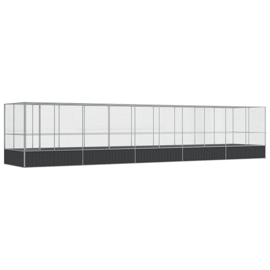 vidaXL Aviary with Extension Silver 1039x207x212 cm Steel