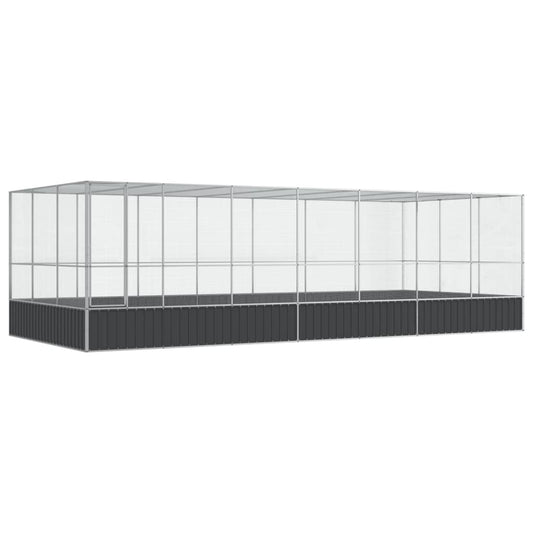 vidaXL Aviary with Extension Silver 725x307x212 cm Steel