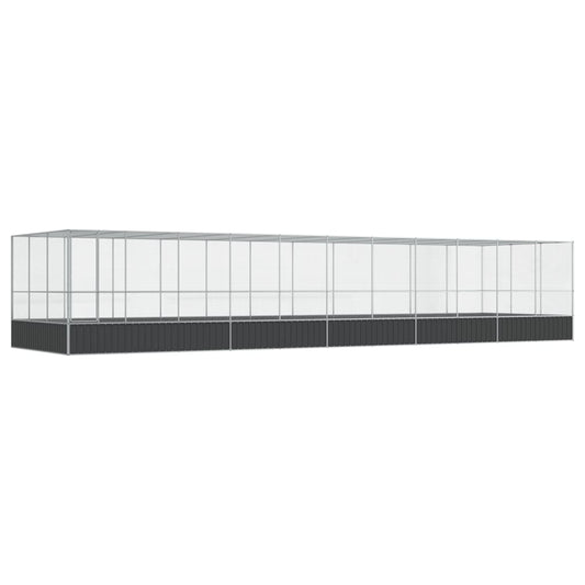 vidaXL Aviary with Extension Silver 1139x307x212 cm Steel