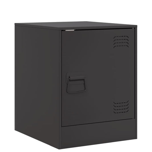 vidaXL Bedside Cabinet Black 34,5x39x44 cm Steel