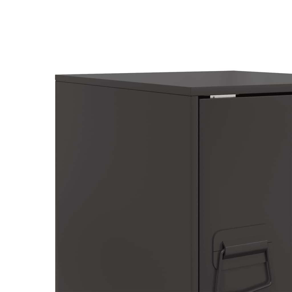vidaXL Bedside Cabinet Black 34,5x39x44 cm Steel