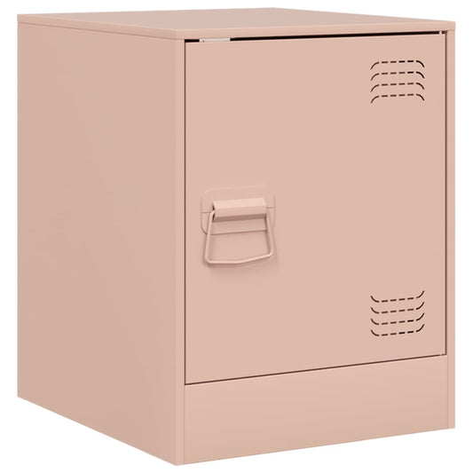 vidaXL Bedside Cabinet Pink 34,5x39x44 cm Steel