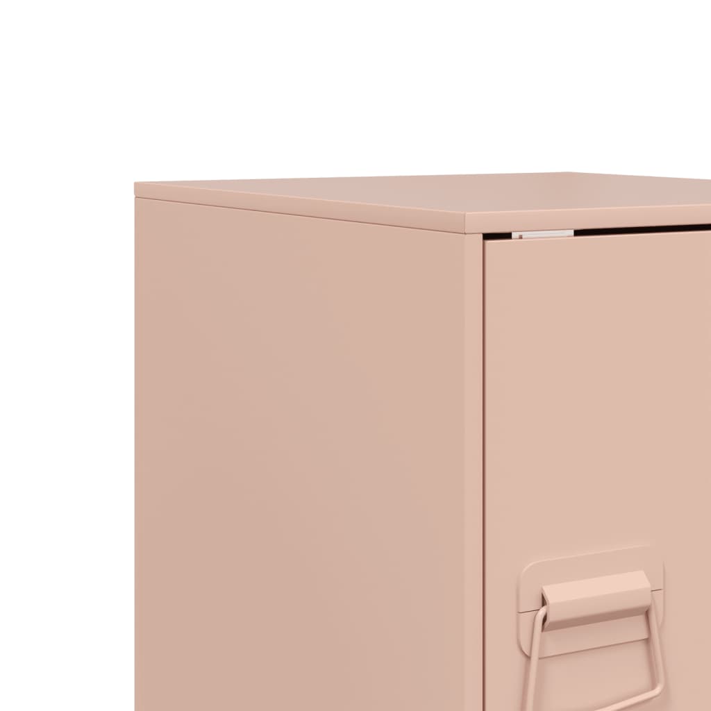 vidaXL Bedside Cabinet Pink 34,5x39x44 cm Steel