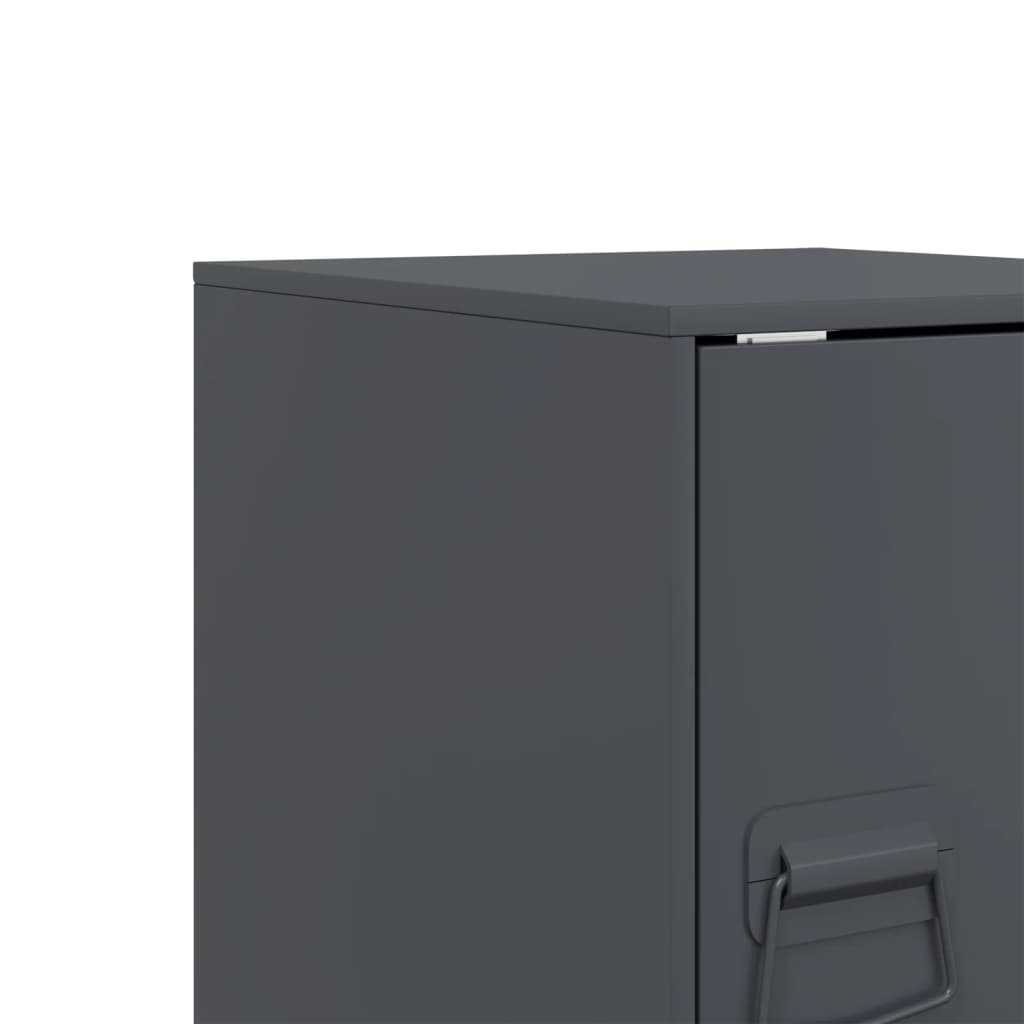 vidaXL Bedside Cabinets 2 pcs Anthracite 34,5x39x44 cm Steel