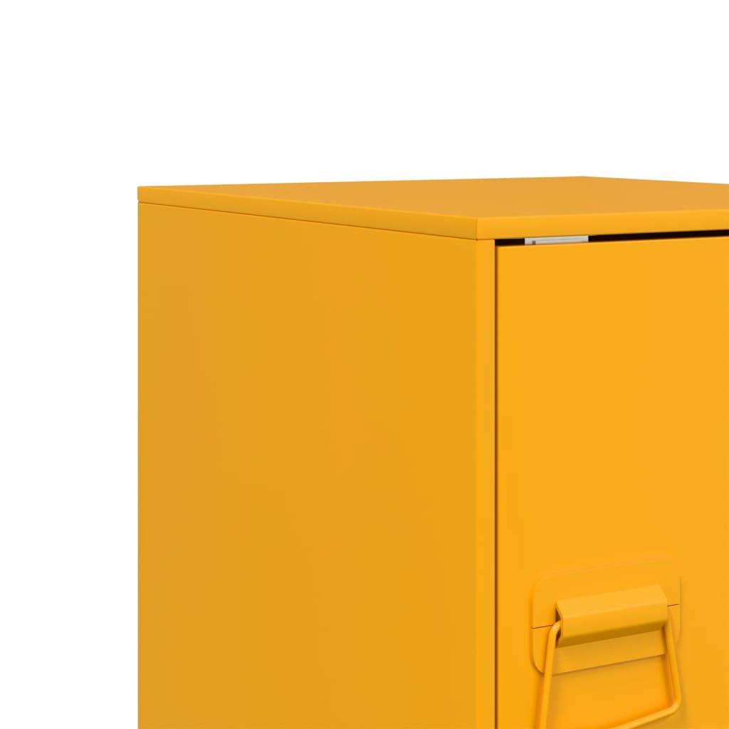 vidaXL Bedside Cabinets 2 pcs Mustard Yellow 34.5x39x44 cm Steel