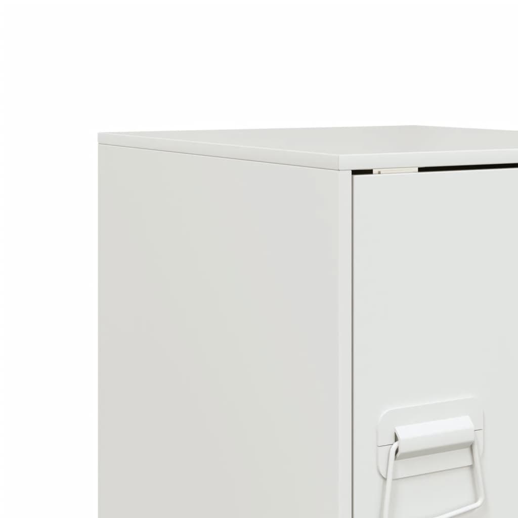 vidaXL Bedside Cabinet White 34,5x39x44 cm Steel