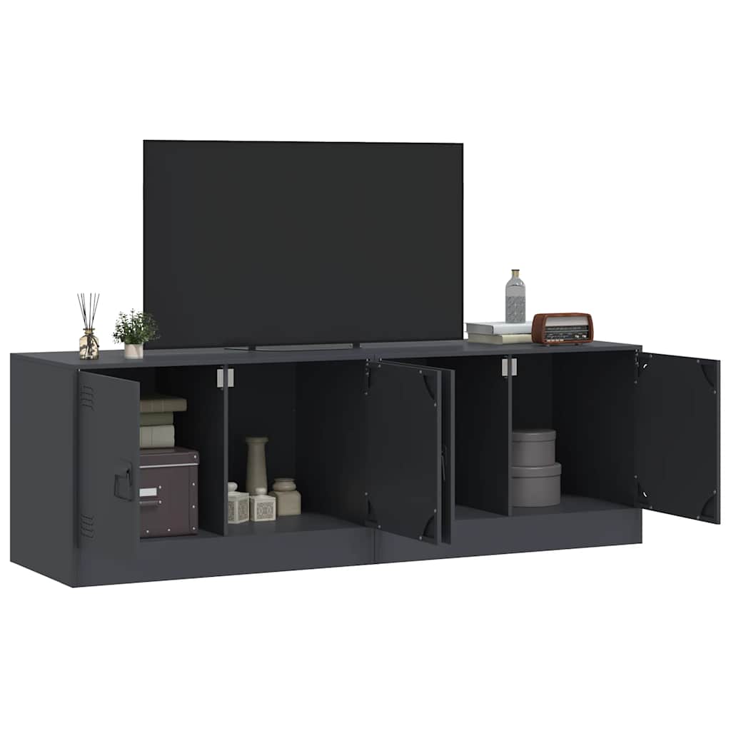 vidaXL 2 Piece TV Cabinet Set Anthracite 67x39x44 cm Steel