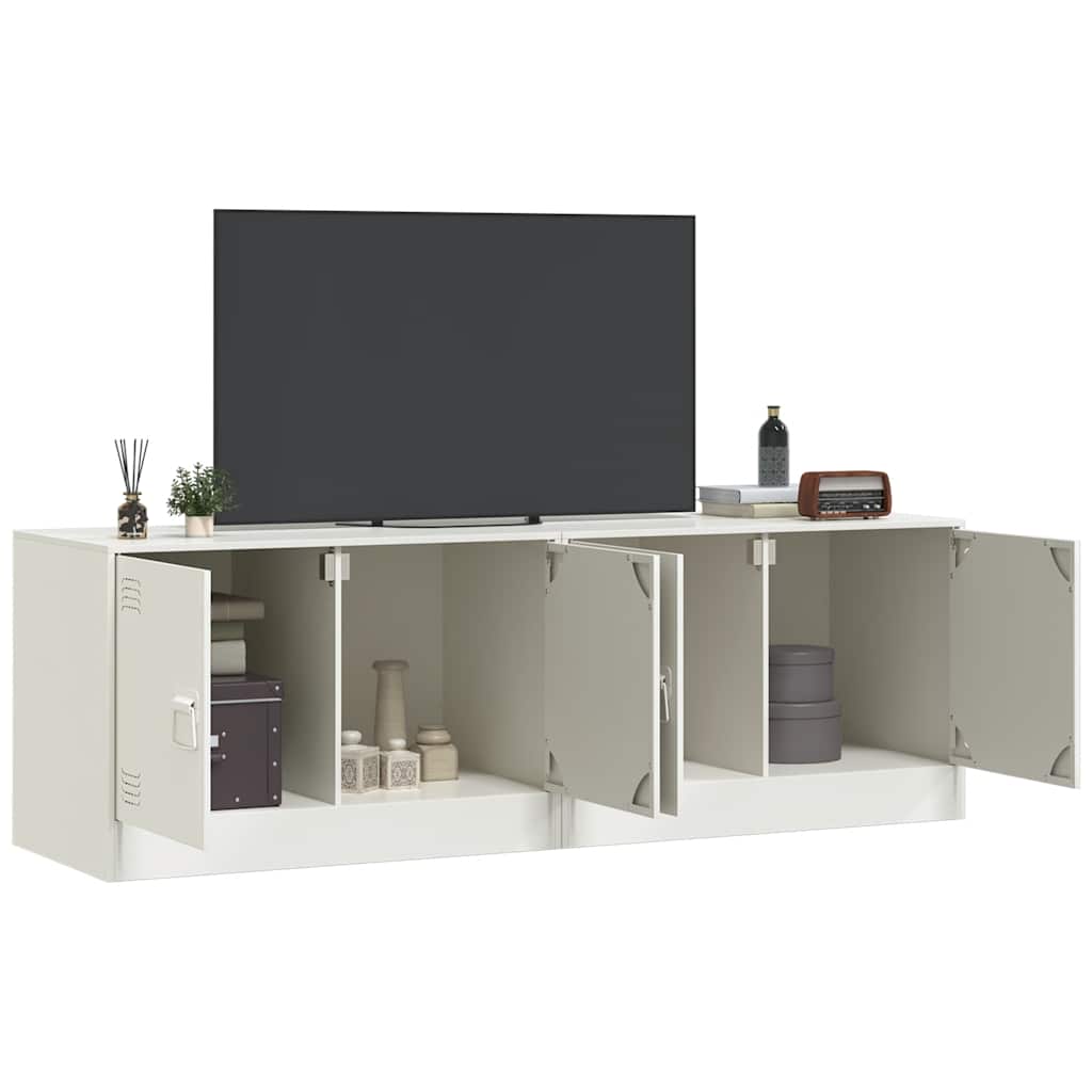vidaXL 2 Piece TV Cabinet Set White 67x39x44 cm Steel