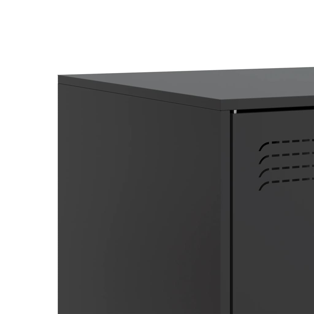 vidaXL TV Cabinet Black 99x39x44 cm Steel